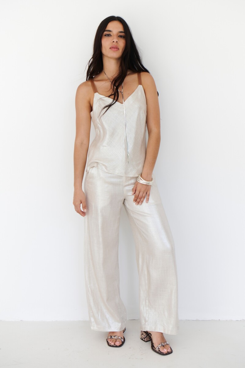 MUSCULOSA LINO GLOW PLATA