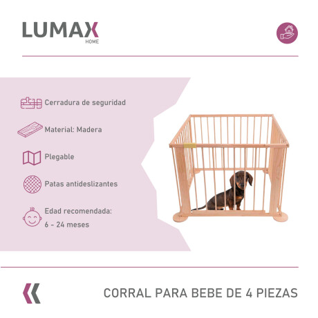 Corral Corralito para bebe 4 piezas en madera No aplica