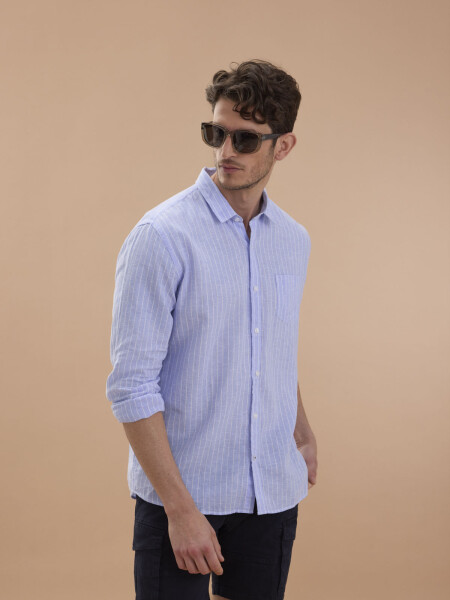 SHIRT SAVANNAH 6.0 CELESTE RAYADO