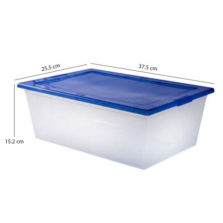Caja Organizadora Plástica c/Tapa 10L 37x25x15Cm Mybox Wenco Transparente