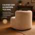 Sillón Puff ComboHome Kumo Redondo Corderito Diseño Premium Marrón 1