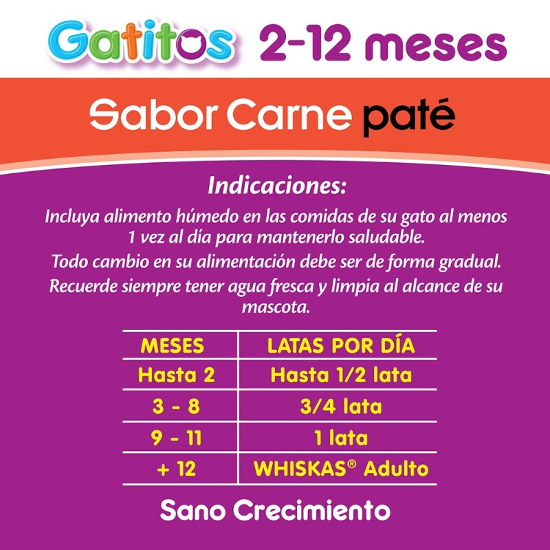 WHISKAS PATE LATA ALIMENTO HUMEDO GATITOS CARNE 340 GRAMOS
