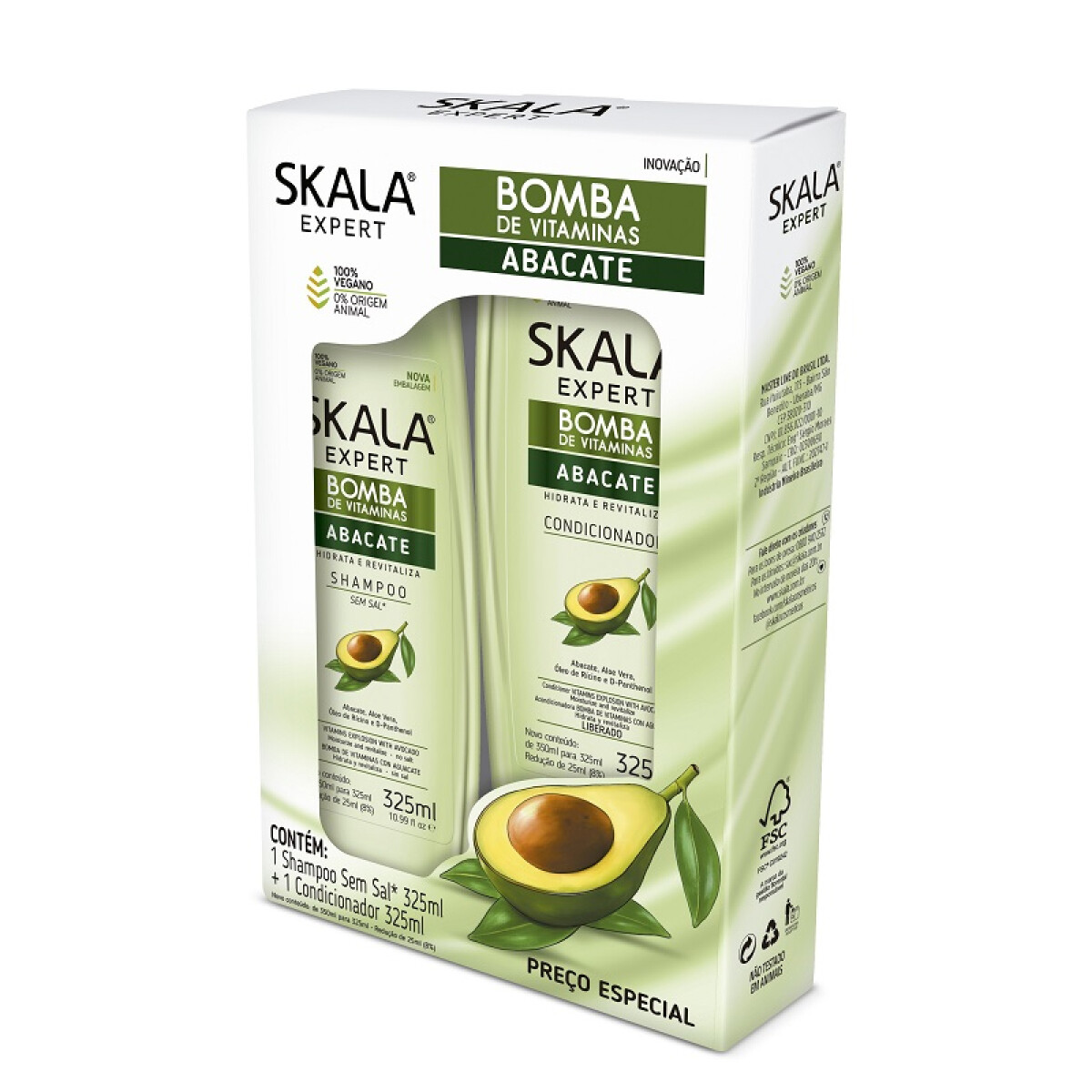 Shampoo + Acondicionador SKALA KIT Pack X2 325Ml - Aguacate 