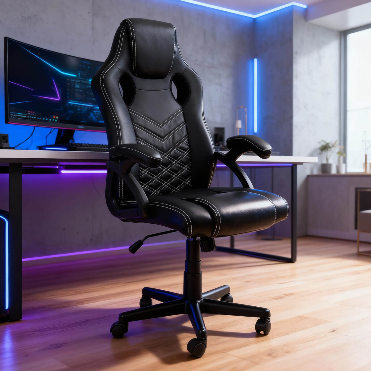 Silla Gamer Ergonomica Escritorio Reclinable Soporta 200kg Cuero Sintético Imback Color Negro 