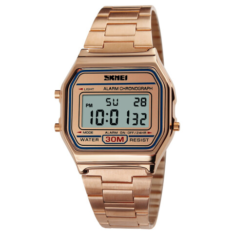 Reloj Skmei 1123RG Unisex Digital con Correa de Acero Oro Rosa Reloj Skmei 1123rg Unisex Digital Con Correa De Acero Oro Rosa