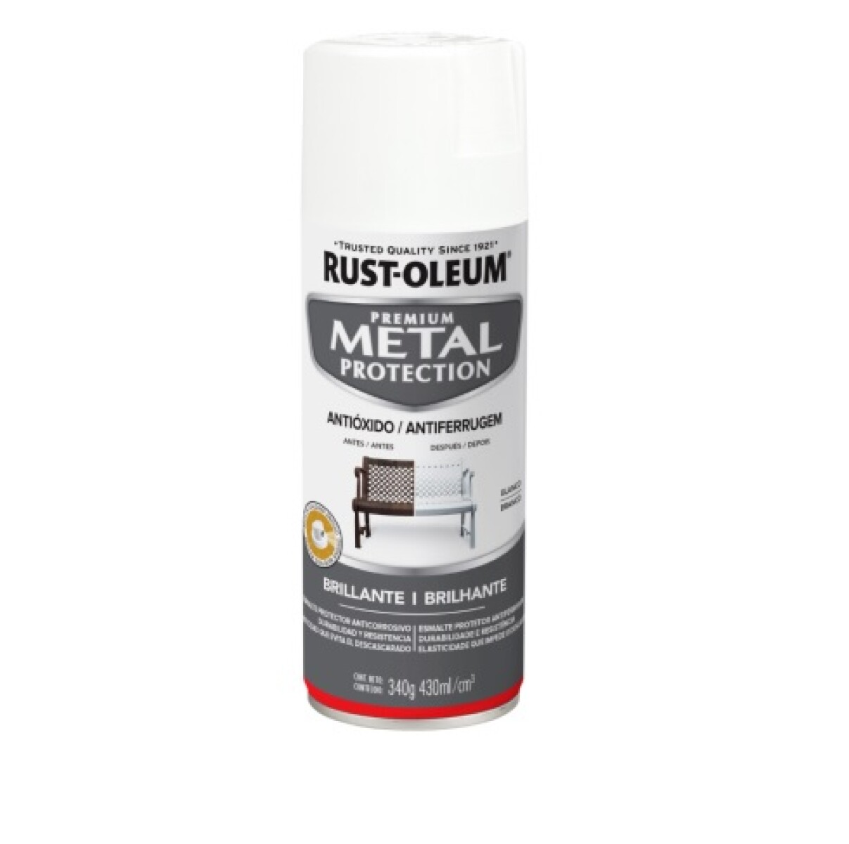Esmalte Aerosol Protector de Oxido 312Gr - Plata Brillante Rust Oleum - Blanco Brillante Rust Oleum 