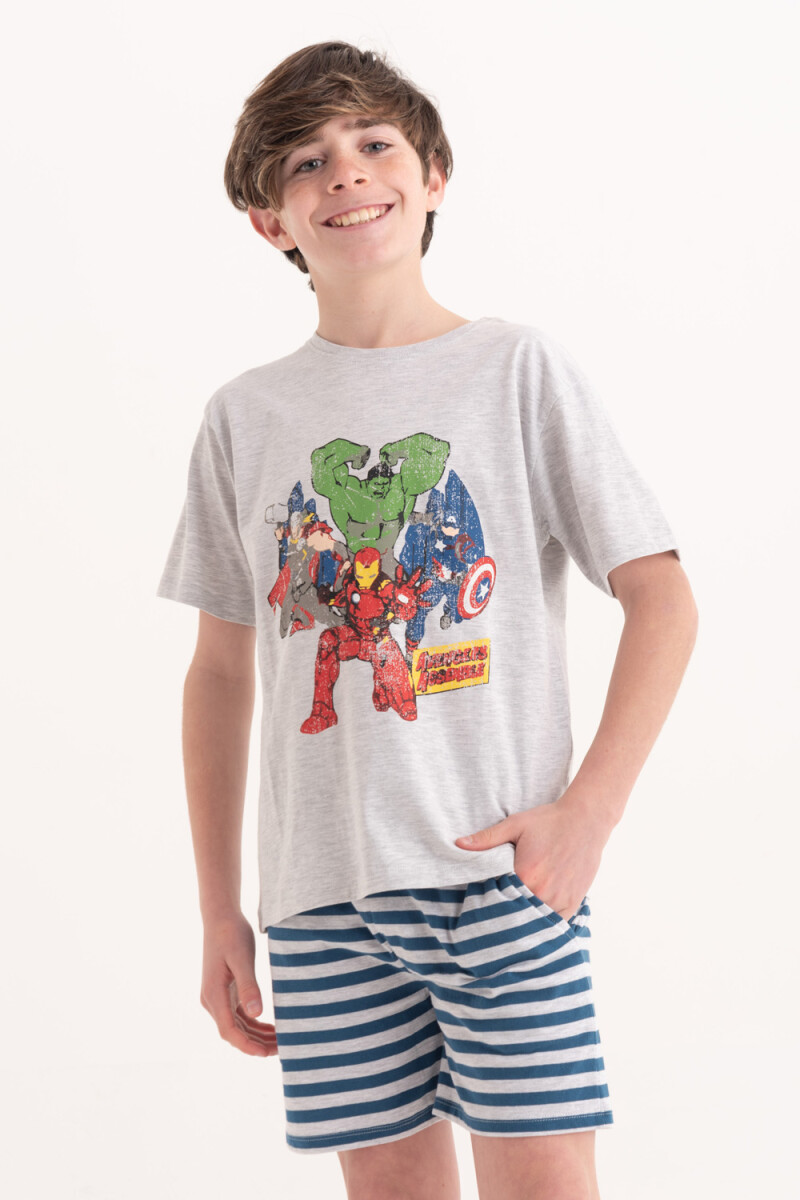 Pijama estampado - Marvel gris 