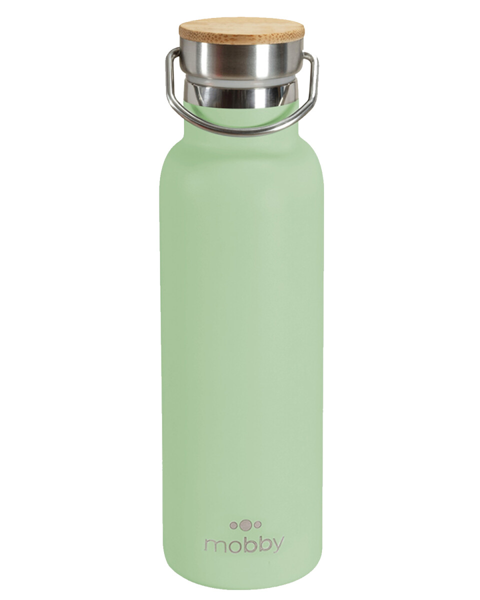 Botella térmica Mobby en acero inox. y bamboo 450ml - Verde 
