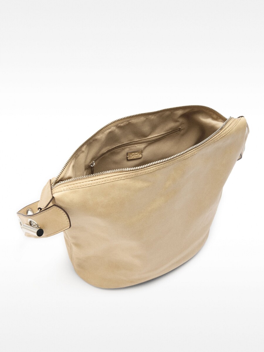 Bolso De Hombro Efecto Craquelado crudo