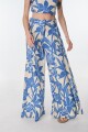 Pantalon Flor Flores Azul