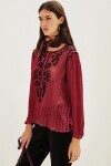 Camisa Gandha Lurex Bordo