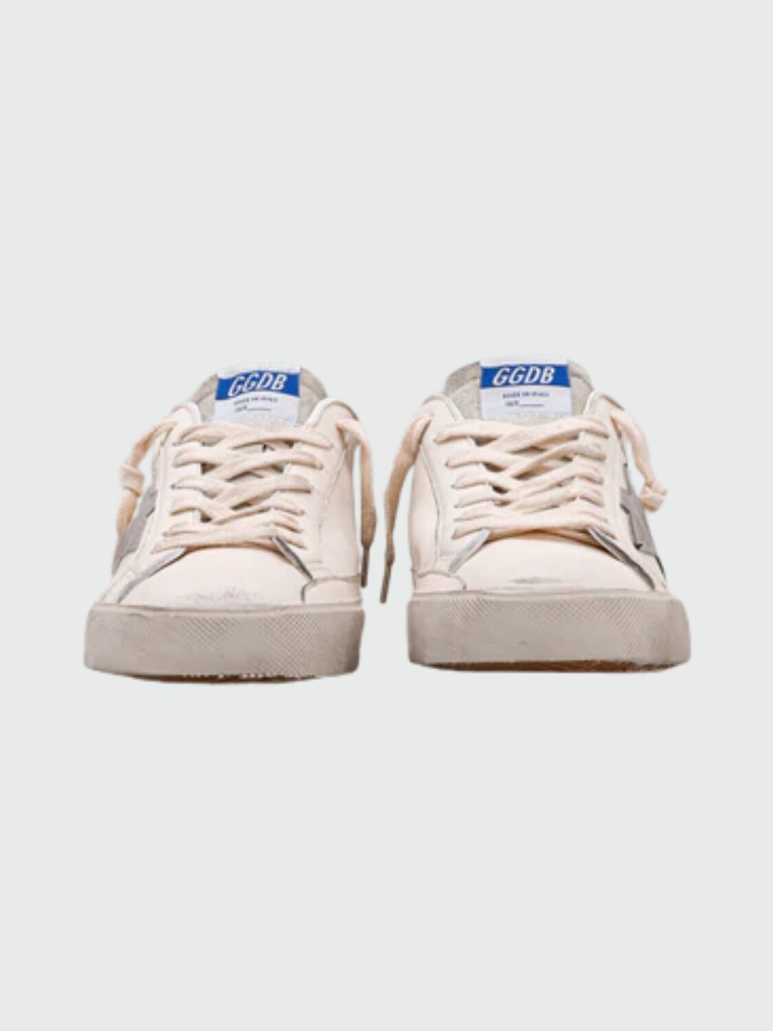 Golden Goose-Championes de cuero acordonados, Super Star Blanco