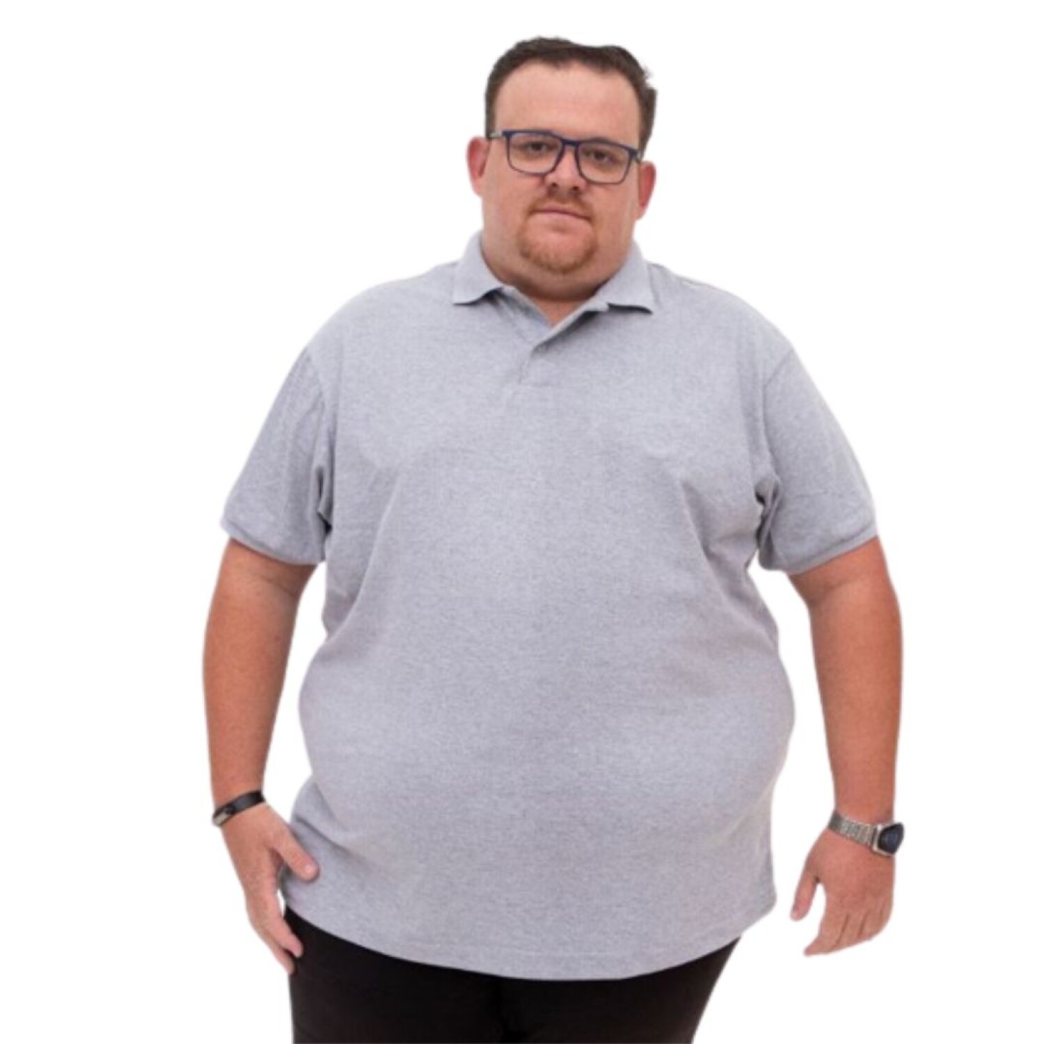 Remera Polo Plus Talles Grandes Gris — TextilShop