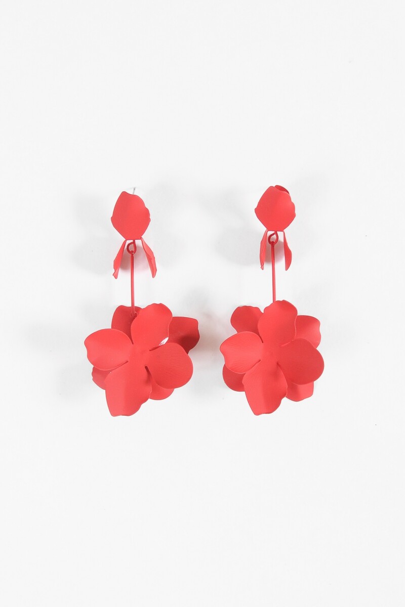 Caravanas party flor rojo