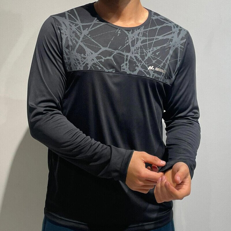 Remera de Hombre N+ M/Larga Evans Negro