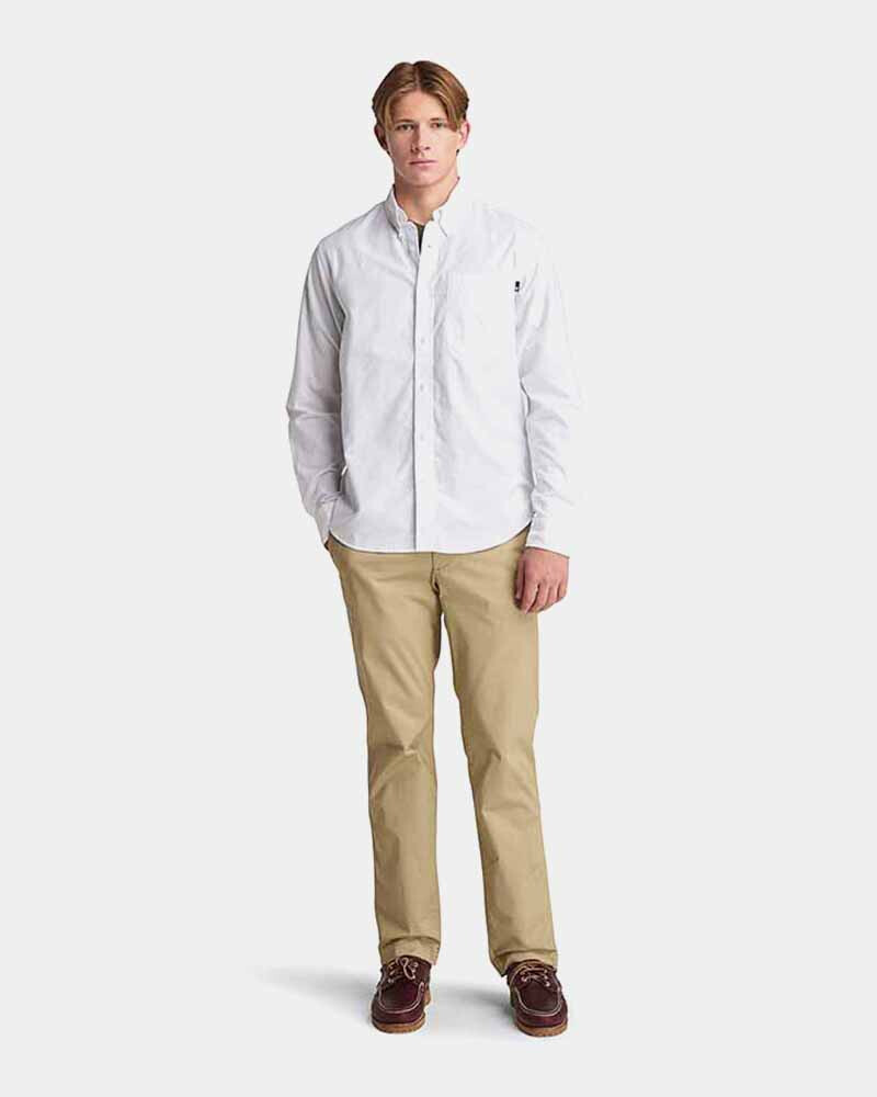 Camisa Oxford Manga Larga Hombre White Yd