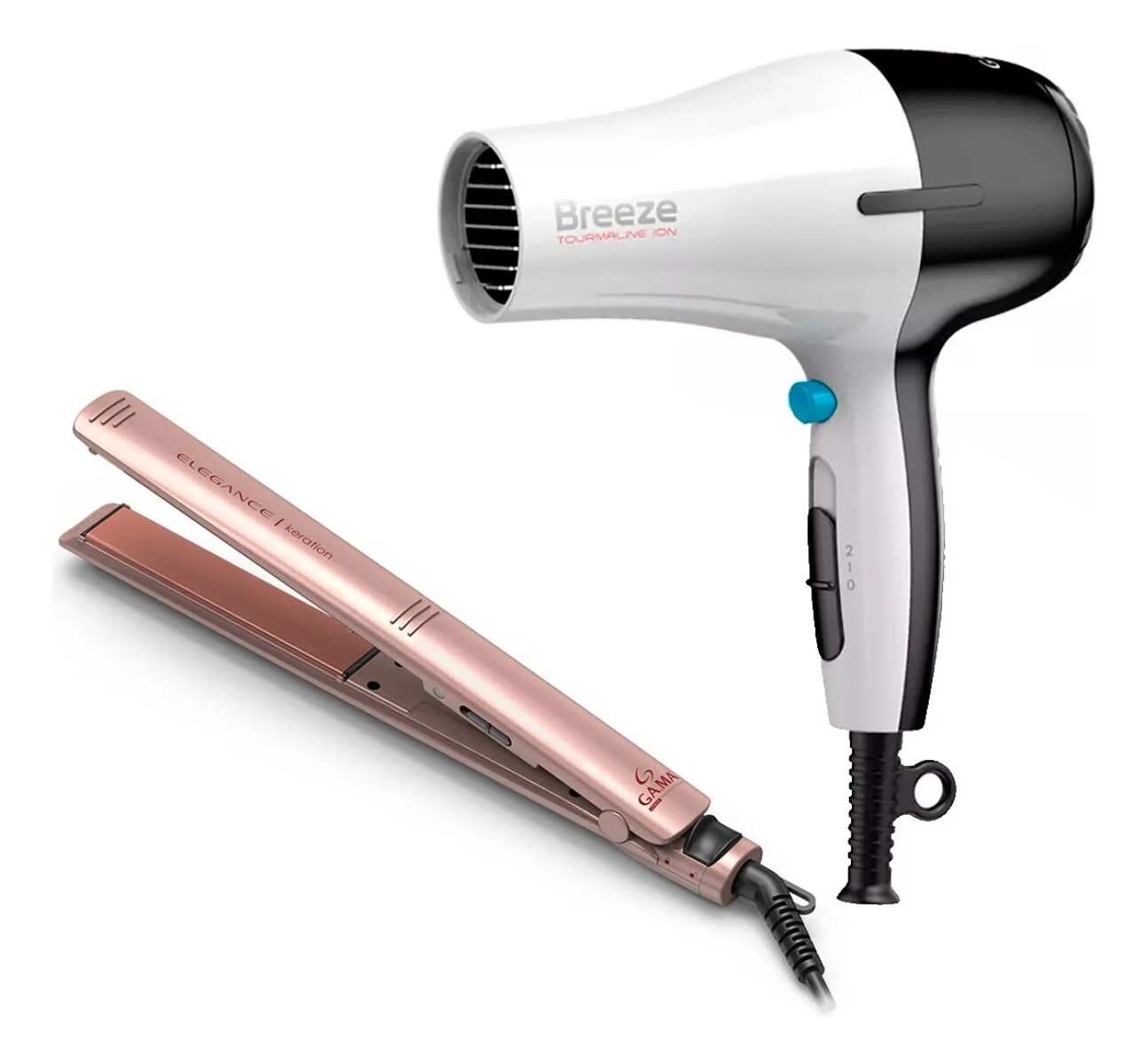 Combo 2 Gama: Secado Breeze 2100W + Planchita Keration 