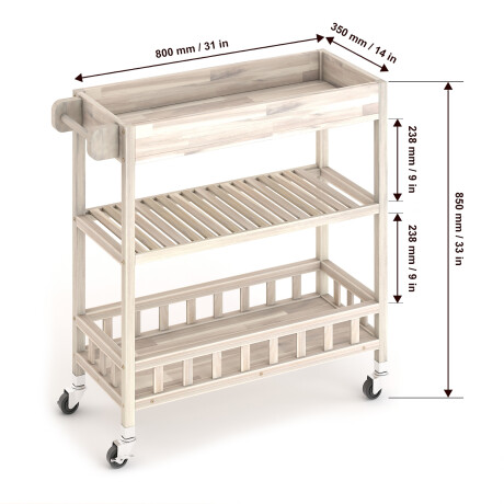 CARRO BAR MADERA NATURAL-BEIGE ROMERO FRESNO