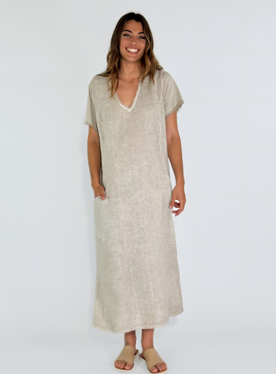 VESTIDO MARTINICA LARGO - BEIGE 
