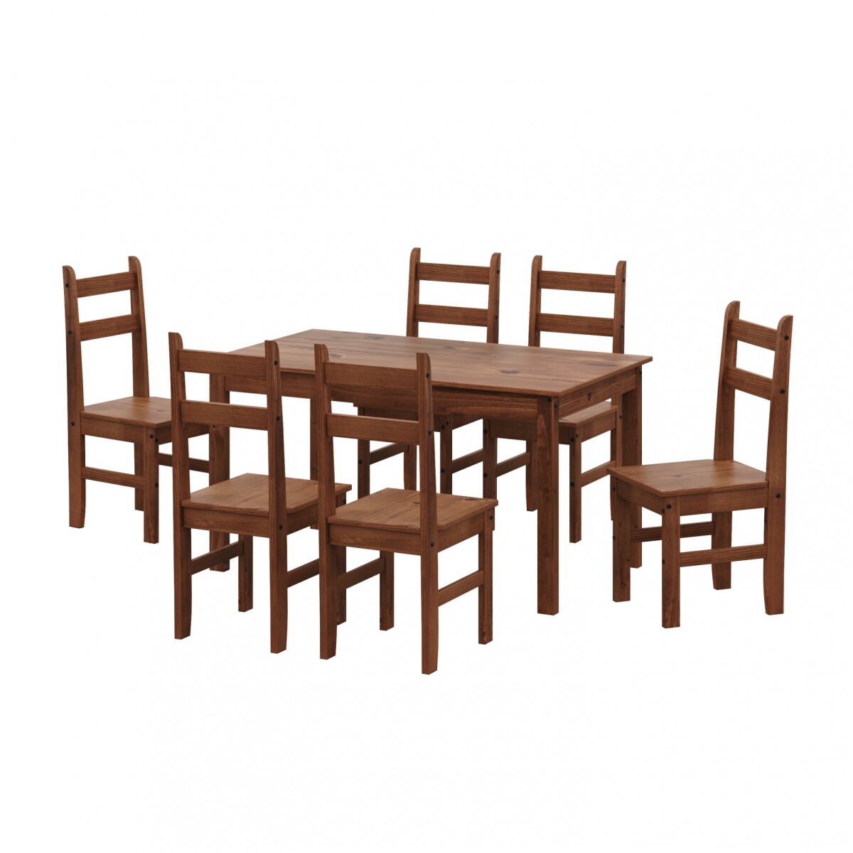 Juego De Comedor Lucia Plus 6 Sillas - Madera - Oscuro 