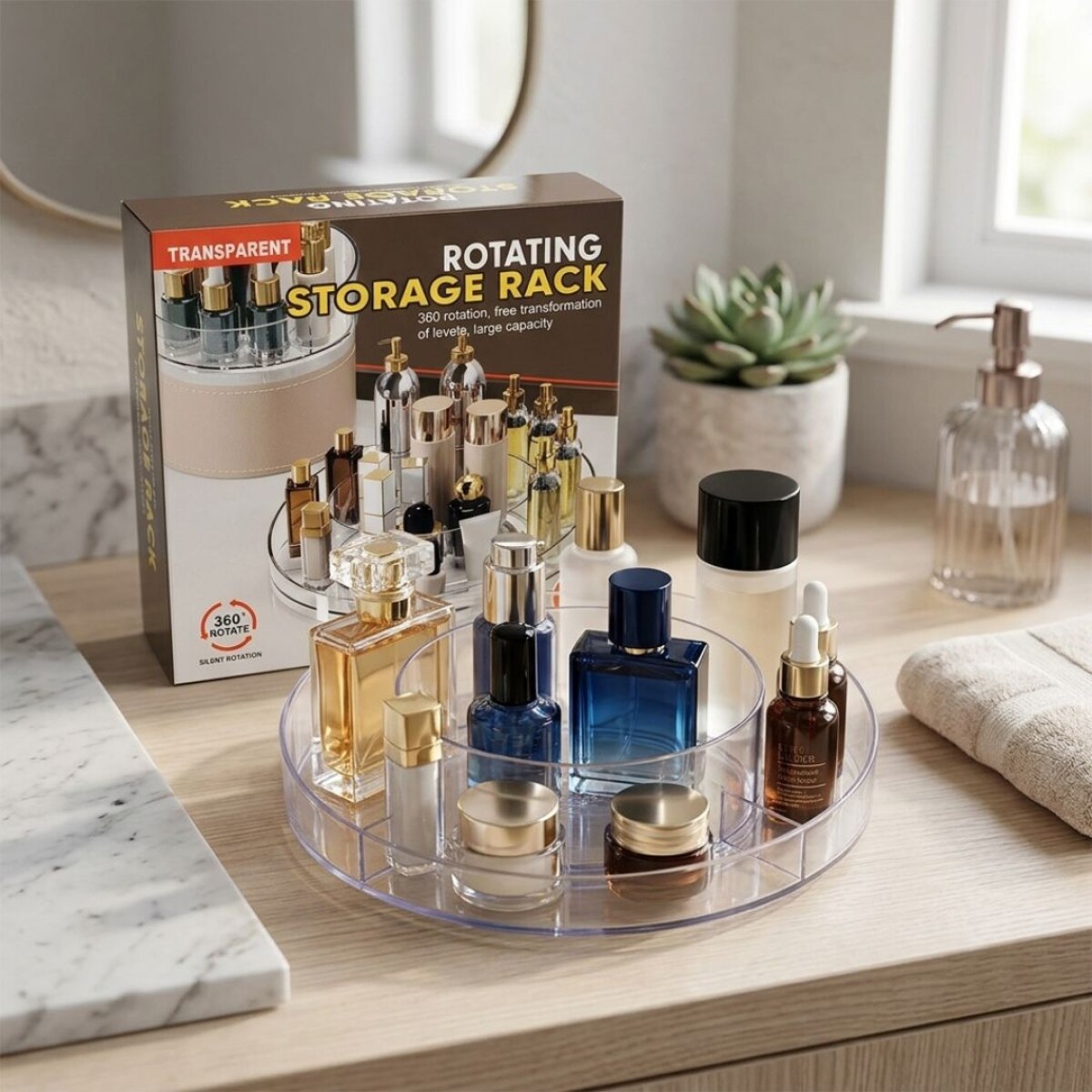 Organizador Acrilico Giratorio Multiuso Cosmeticos 24cm 