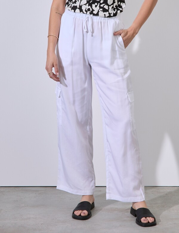 Pantalon Cargo BLANCO