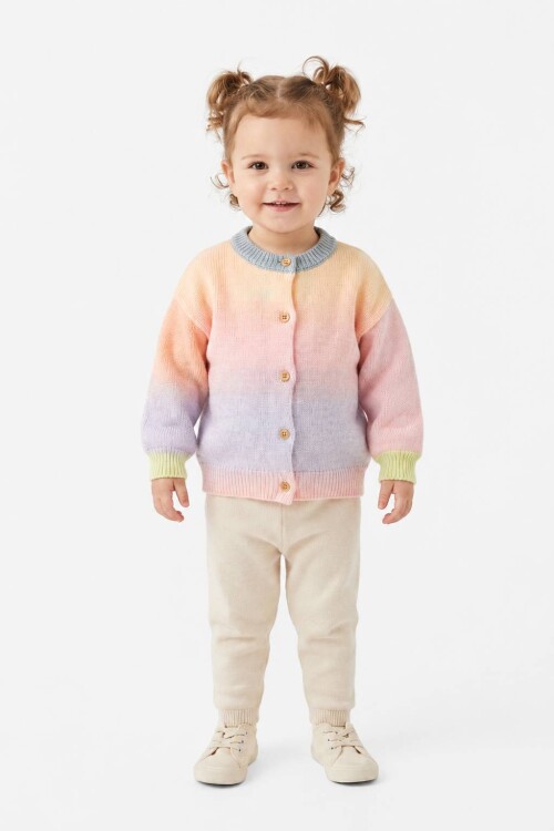 Cardigan tejido en degradé ROSA