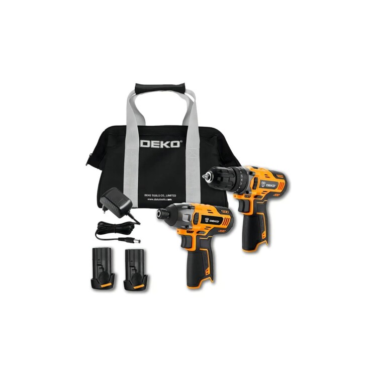 KIT TALADRO CON PERCUTOR + ATORNILLADOR DE IMPACTO DEKO KIT TALADRO CON PERCUTOR + ATORNILLADOR DE IMPACTO DEKO