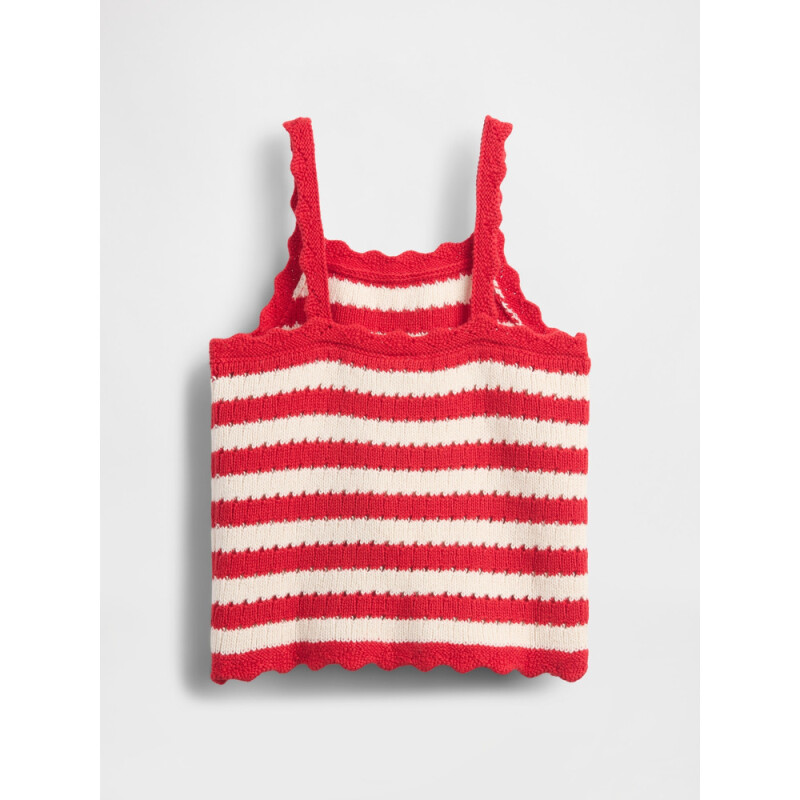 SL CROCHET STRIPE TANK TOMATO SAUCE