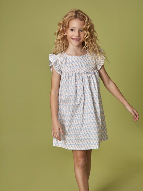 Vestido Estampado Geometrico Piedra