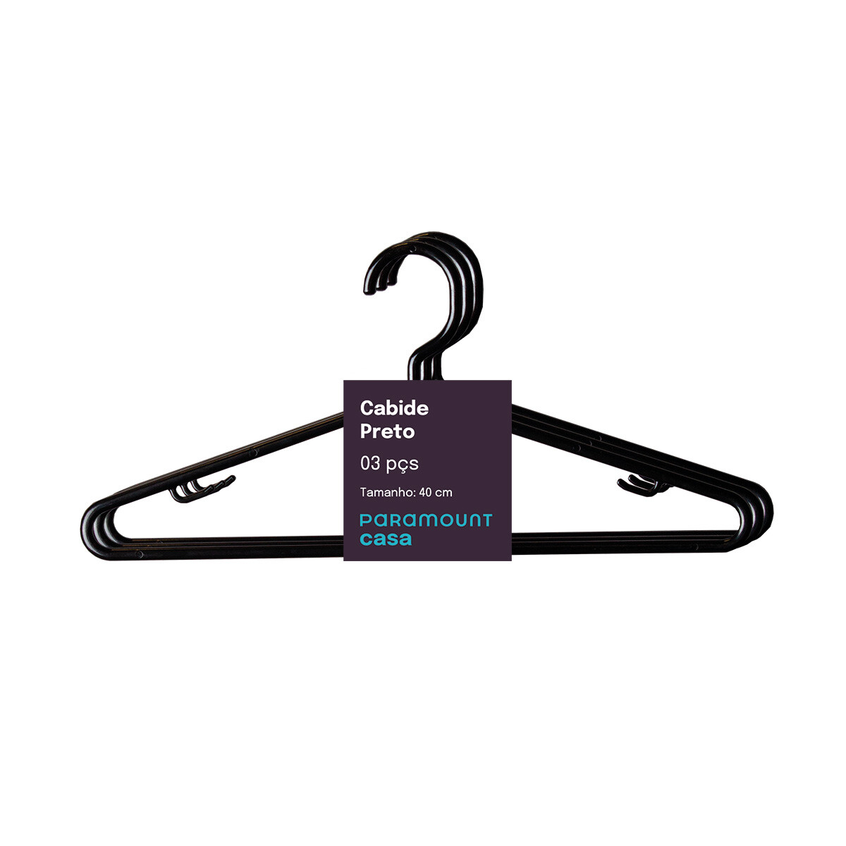 PERCHA CON 3 PIEZAS 40 CM NEGRA 