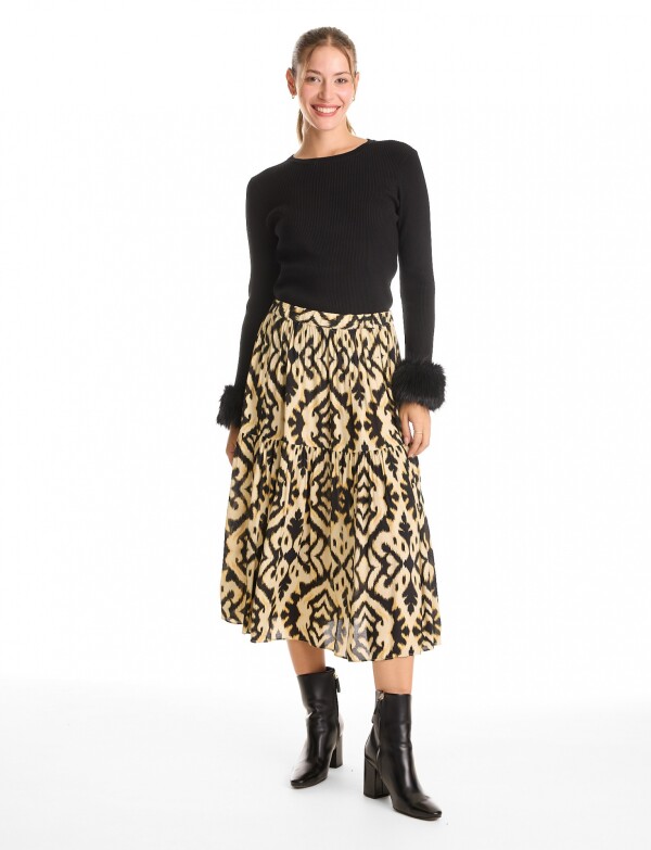 Buzo Puño Faux Fur Desmontable NEGRO