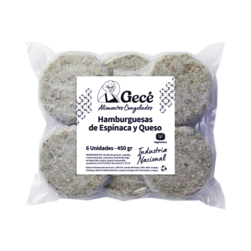 Hamburguesas Veggie Gecé - 6 ud. - 450 g - Espinaca y Queso