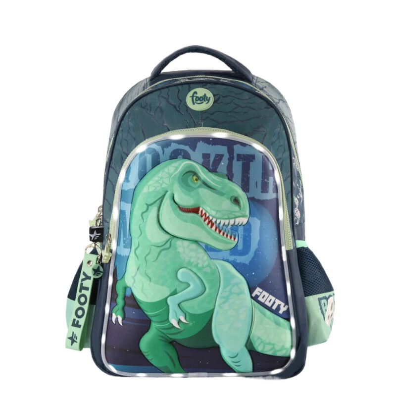 Mochila Footy DINOSAURIO con Luz Led Azul Marino - Verde