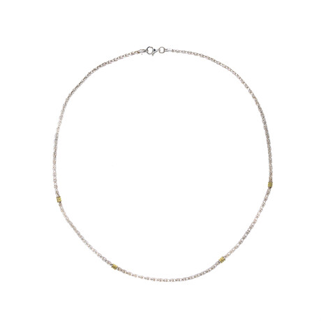 Gargantilla de plata 925 y double en oro 18 ktes, 40 cm. Gargantilla de plata 925 y double en oro 18 ktes, 40 cm.