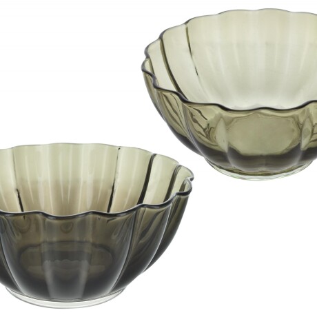 BOWL VIDRIO OSCURO CON ONDAS 18832 BOWL VIDRIO OSCURO CON ONDAS 18832