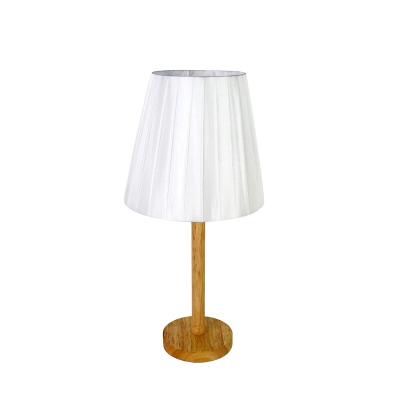 LAMPARA BLANCA C/BASE MADERA P/MESA 45.5X21.5CM Unica