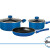 Batería De Cocina 5 Piezas Aluminio Antiadherente Azul