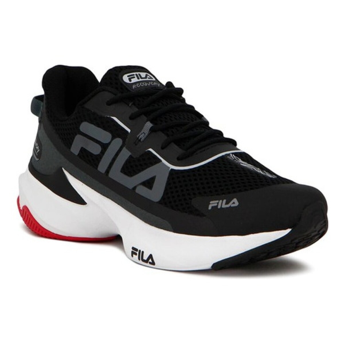 Championes Fila Recovery para Hombre Negro Rojo 45 Electroventas