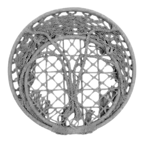 Hamaca Sillón Colgante Circular Macramé Algodón Gris