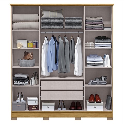 Juego de Dormitorio Ropero Monaco 4 Puertas y Comoda Vega 4 Cajones - Marrocos Juego de Dormitorio Ropero Monaco 4 Puertas y Comoda Vega 4 Cajones - Marrocos
