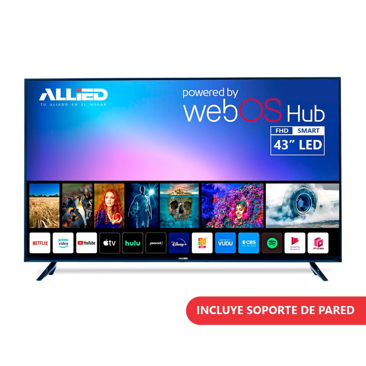 Smart Tv Allied AL-43F08 43" Full Hd Wifi Weboshub Ub - NEGRO 