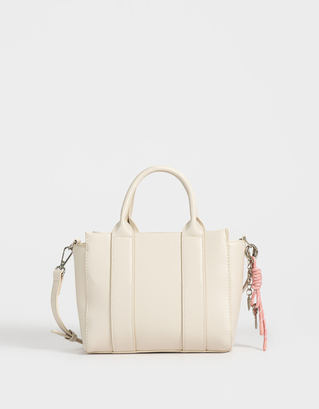 City Cartera City Con Charm - Blanco Crudo