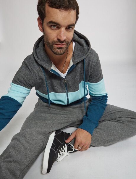 Campera felpa azul