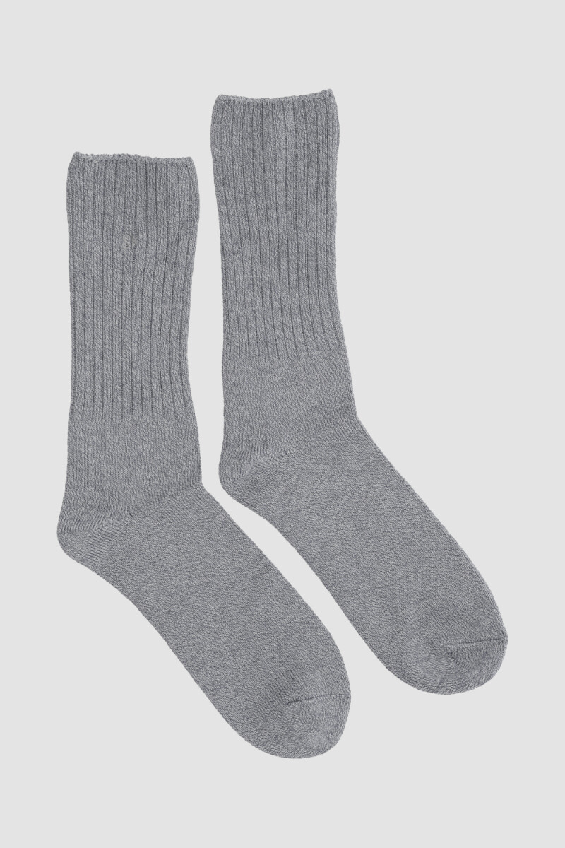 Medias abrigo algodón melange - Gris melange 
