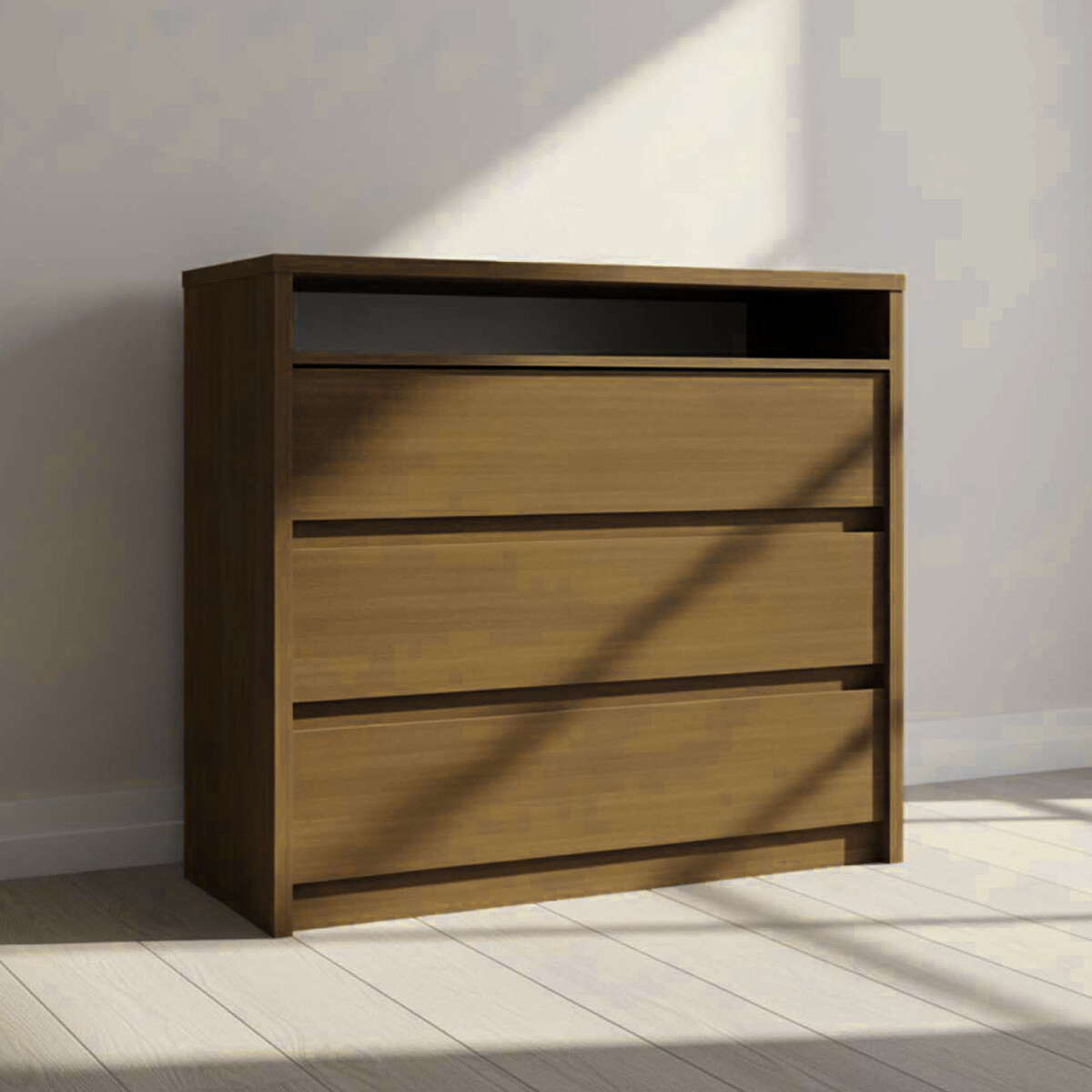CÓMODA CAJONERA - 3 CAJONES MDF NATURAL-BEIGE SOUTH 