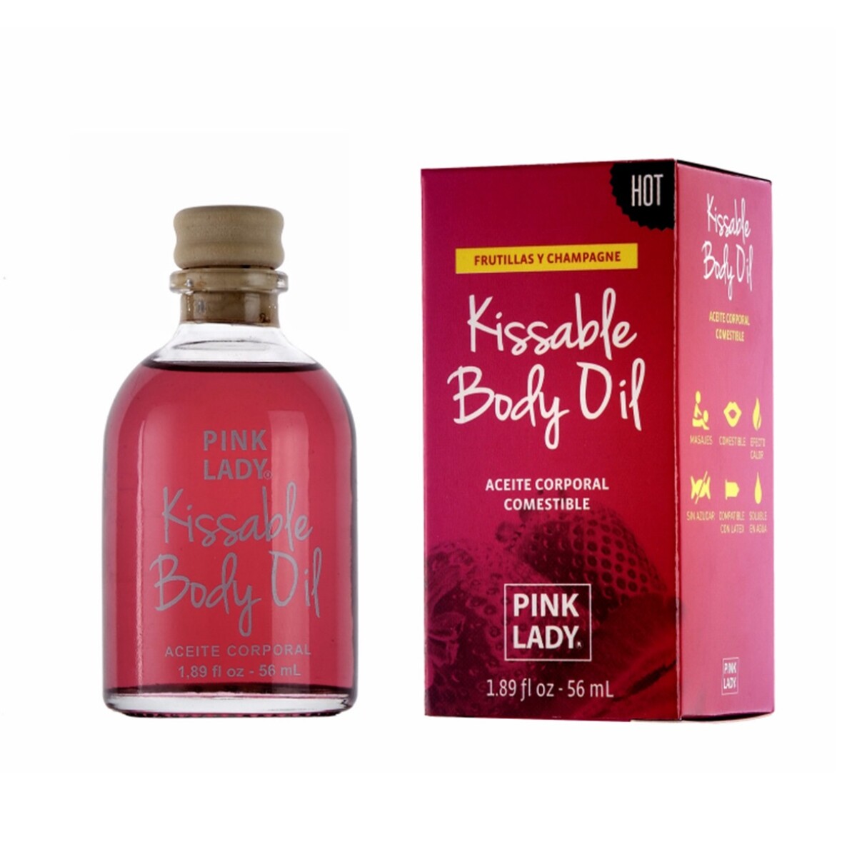 Aceite íntimo Pink Lady Frutillas Y Champagne 56 Ml. 