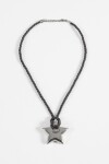 Collar cordón dije estrella acero plateado