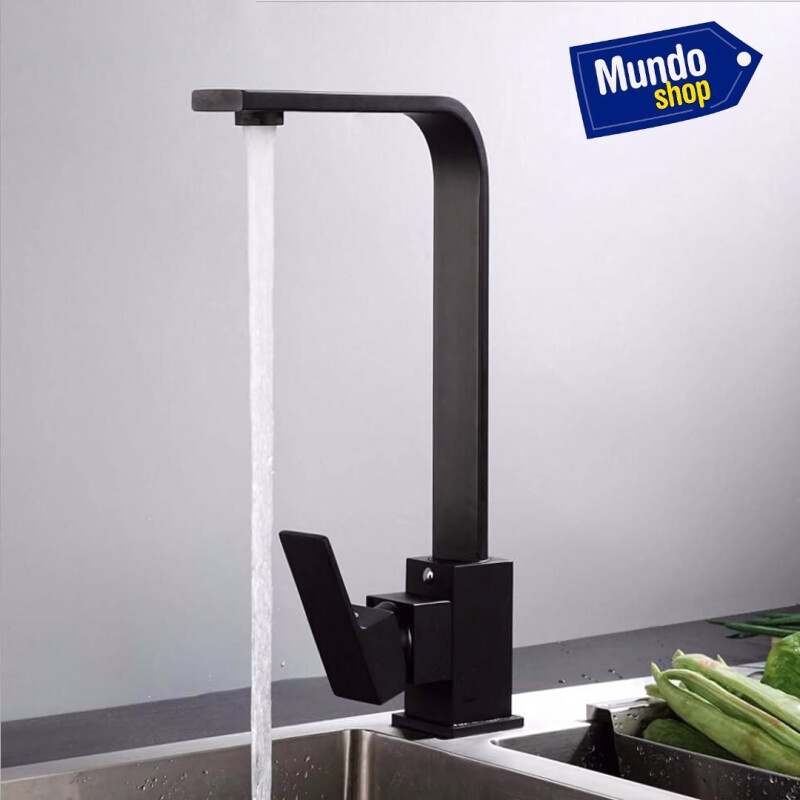 Monocomando 34cm Lavatorio Griferia Bacha Color Negro Negro