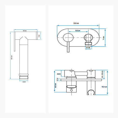 Ducha Higienica Negra, Incluye Mezcladora Flexible Y Pico 000